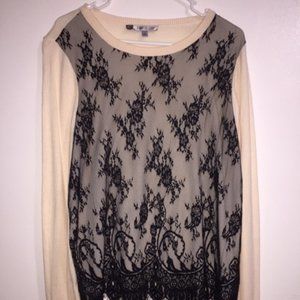 Women's Lace and Knit Top Large